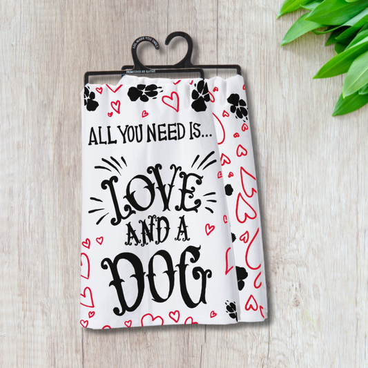Love & a Dog Kitchen Towel