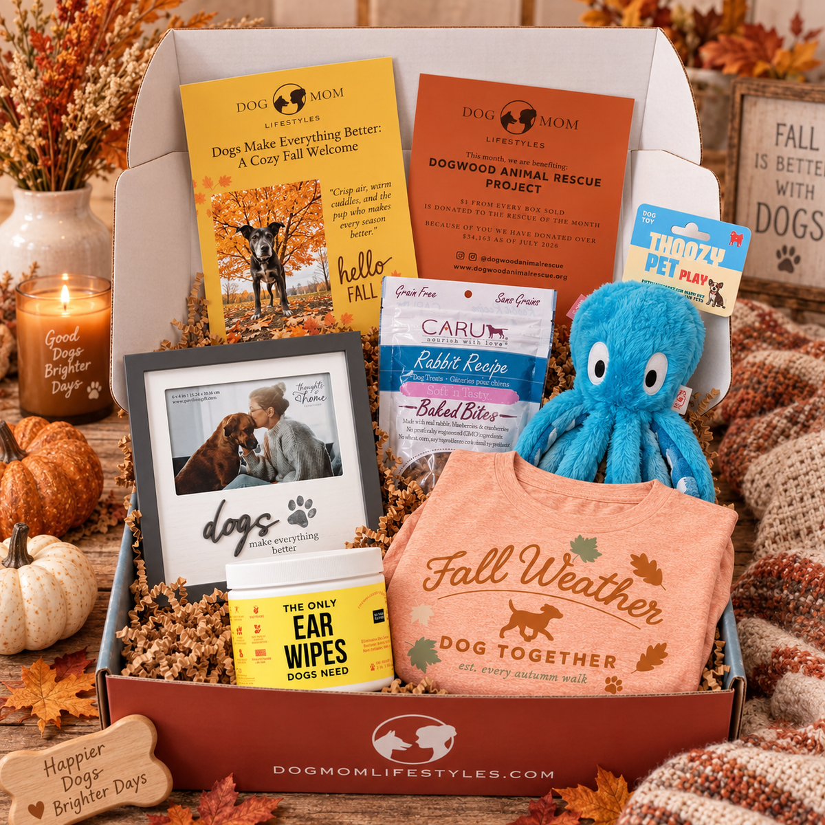 September Dog Mom Box Reveal: Dogs Make Everything Better — A Cozy Fall Welcome