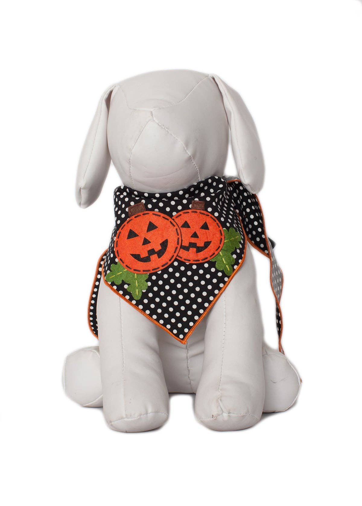 Pumpkins Polkadot Dog Bandana Halloween: Large Dog