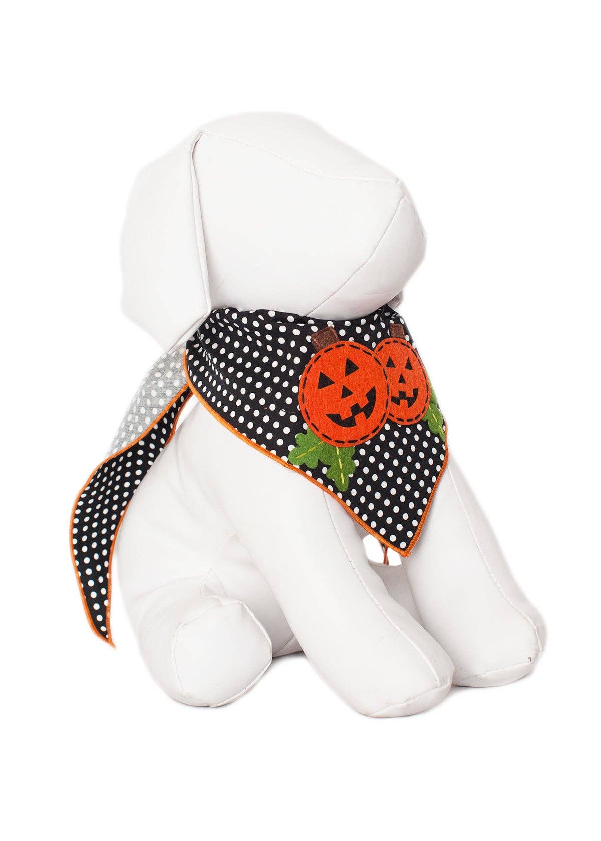 Pumpkins Polkadot Dog Bandana Halloween: Large Dog