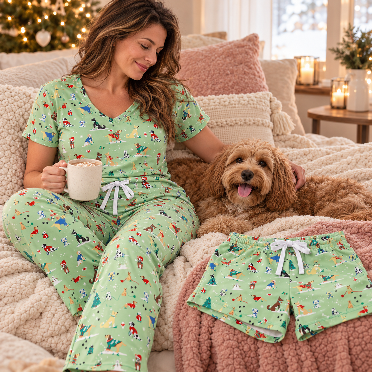 Winter Dog Mom PJ Set (Presale)