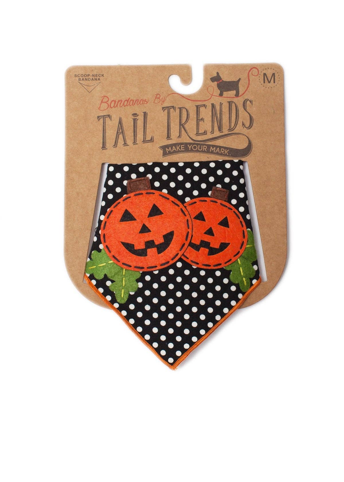 Pumpkins Polkadot Dog Bandana Halloween: Large Dog