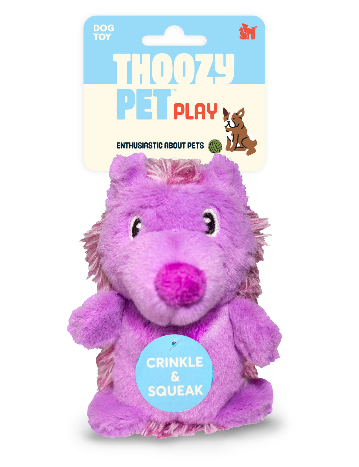 ThoozyPet Purple Hedgehog Toy: Small Dog