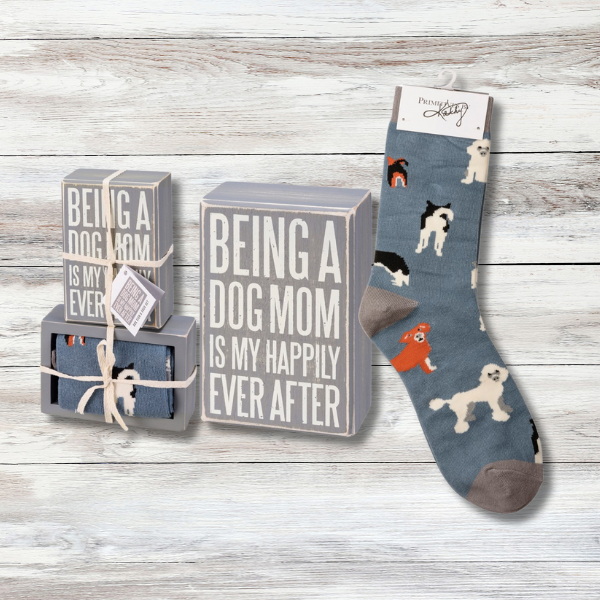 Dog Mom Box Sign & Sock Set-- SALE